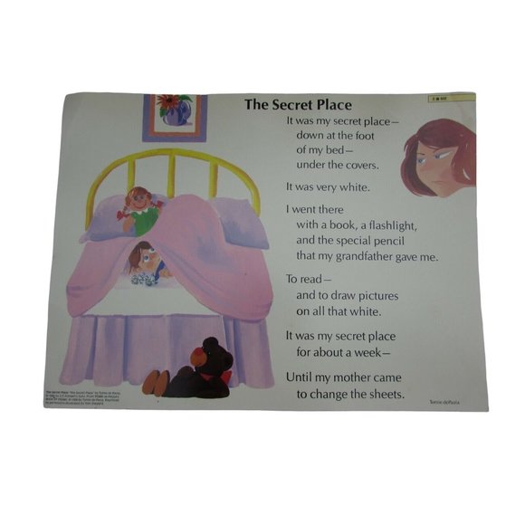The Secret Place Poster Tomie dePaola 30271 Poetry VNTG - Picture 1 of 4